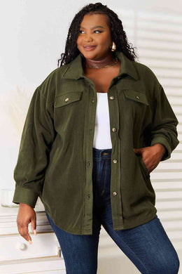 Heimish Cozy Girl Plus Size Button Down Shacket Ti Amo I love you