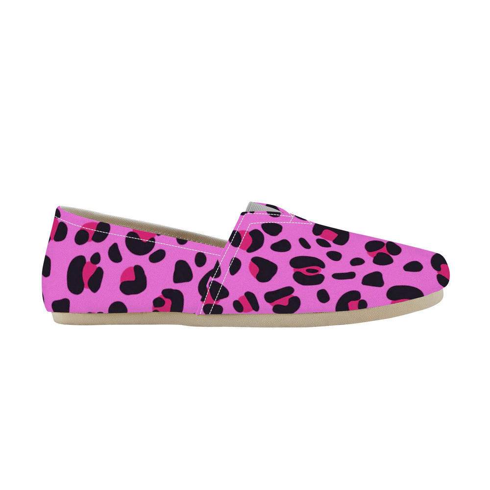 Ti Amo I love you  - Exclusive Brand - Persian Pink with Cerise Leopard Spots - Womens Casual Flat Driving Shoes