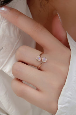 High Quality Natural Moonstone 925 Sterling Silver Toi Et Moi Ring Ti Amo I love you