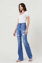 Load image into Gallery viewer, High Rise - Distressed Straight Legged Jeans Ti Amo I love you
