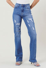 Load image into Gallery viewer, High Rise - Distressed Straight Legged Jeans Ti Amo I love you
