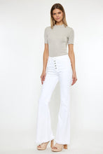 Load image into Gallery viewer, High Rise White Flare Jeans Ti Amo I love you
