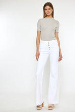 Load image into Gallery viewer, High Rise White Flare Jeans Ti Amo I love you
