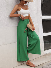 Load image into Gallery viewer, High Waist Slit Wide Leg Pants Ti Amo I love you
