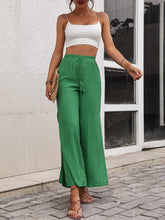 Load image into Gallery viewer, High Waist Slit Wide Leg Pants Ti Amo I love you
