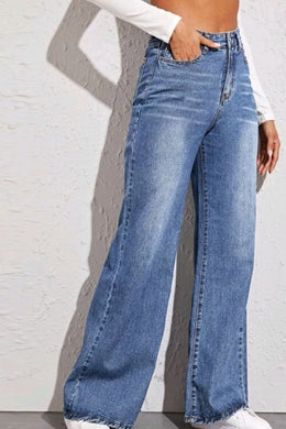 High Waist Wide Leg Jeans - Sizes XS-XL Ti Amo I love you