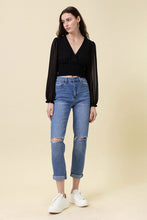 Load image into Gallery viewer, High Waisted Boyfriend Jeans Ti Amo I love you
