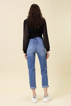 Load image into Gallery viewer, High Waisted Boyfriend Jeans Ti Amo I love you
