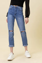 Load image into Gallery viewer, High Waisted Boyfriend Jeans Ti Amo I love you
