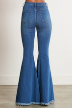 Load image into Gallery viewer, High Waisted Distressed Flare Jeans Ti Amo I love you
