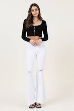 Load image into Gallery viewer, High Waisted Flare Jeans Ti Amo I love you
