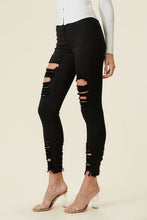 Load image into Gallery viewer, Higj Rise Distressed Skinny W Raw Hem Ti Amo I love you
