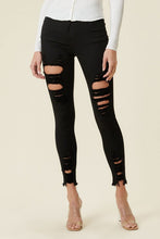 Load image into Gallery viewer, Higj Rise Distressed Skinny W Raw Hem Ti Amo I love you
