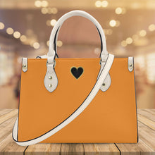 Load image into Gallery viewer, Ti Amo I love you - Exclusive Brand - Neon Carrot - Luxury Womens PU Tote Bag - Cream Straps
