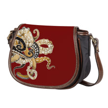 Load image into Gallery viewer, Ti Amo I love you - Exclusive Brand - Dark Burgundy - Octopus - Saddle Bag
