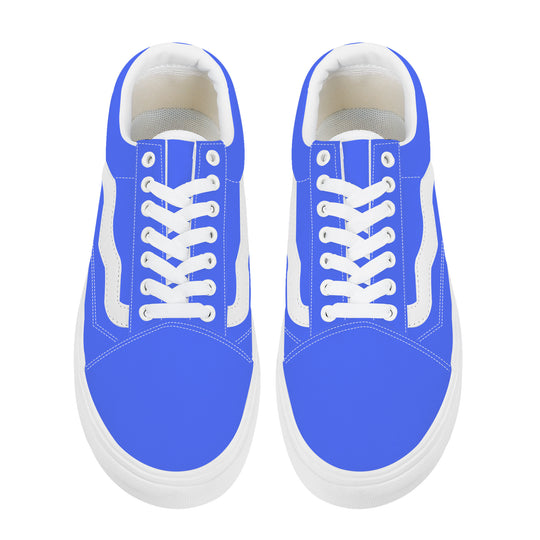 Ti Amo I love you - Exclusive Brand - Neon Blue - White Daisy - Low Top Flat Sneaker