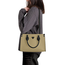 Load image into Gallery viewer, Ti Amo I love you - Exclusive Brand - Sandy Brown - Luxury Womens PU Tote Bag - Black Straps
