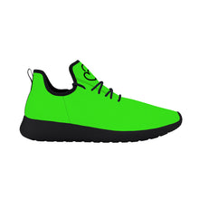 Load image into Gallery viewer, Ti Amo I love you - Exclusive Brand - Florescent Green - Double Black Heart - Lightweight Mesh Knit Sneakers - Black Soles
