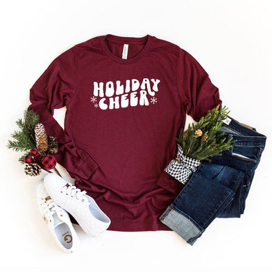 Holiday Cheer Wavy Long Sleeve Graphic Tee Ti Amo I love you