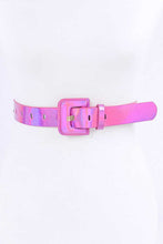 Load image into Gallery viewer, Holographic Fashion Belt Ti Amo I love you
