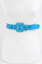 Load image into Gallery viewer, Holographic Fashion Belt Ti Amo I love you
