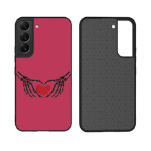 Load image into Gallery viewer, Ti Amo I love you - Exclusive Brand - Viva Magenta - Skeleton Hands with Heart - Samsung Galaxy S22 Glass Case
