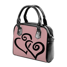 Load image into Gallery viewer, Ti Amo I love you - Exclusive Brand - Oriental Pink - Double Black Heart -  Shoulder Handbag
