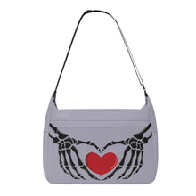 Load image into Gallery viewer, Ti Amo I love you - Exclusive Brand - Spun Pearl - Skeleton Heart Hands  -  Journey Computer Shoulder Bag
