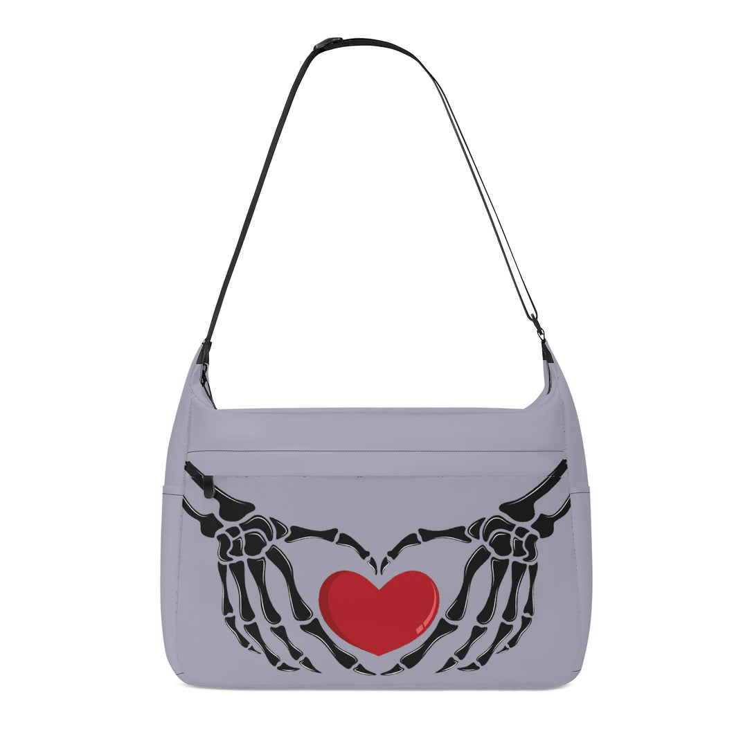 Ti Amo I love you - Exclusive Brand - Spun Pearl - Skeleton Heart Hands  -  Journey Computer Shoulder Bag