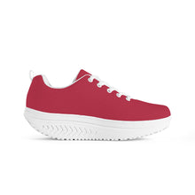 Load image into Gallery viewer, Ti Amo I love you - Exclusive Brand - Brick Red - Double Black Heart - Womens Mesh Heightening Shake Wedge Platform Shoes
