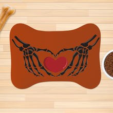 Load image into Gallery viewer, Ti Amo I love you - Exclusive Brand - Rust - Skeleton Hands with Heart  - Big Paws Pet Rug
