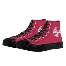 Load image into Gallery viewer, Ti Amo I love you - Exclusive Brand - Vivd Magenta - Angry Fish - High Top Canvas Shoes - Black  Soles
