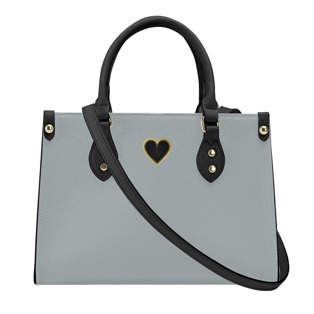 Ti Amo I love you - Exclusive Brand - Ash Grey - Luxury Womens PU Tote Bag - Black Straps