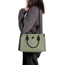 Load image into Gallery viewer, Ti Amo I love you - Exclusive Brand - Sage - Luxury Womens PU Tote Bag - Black Straps
