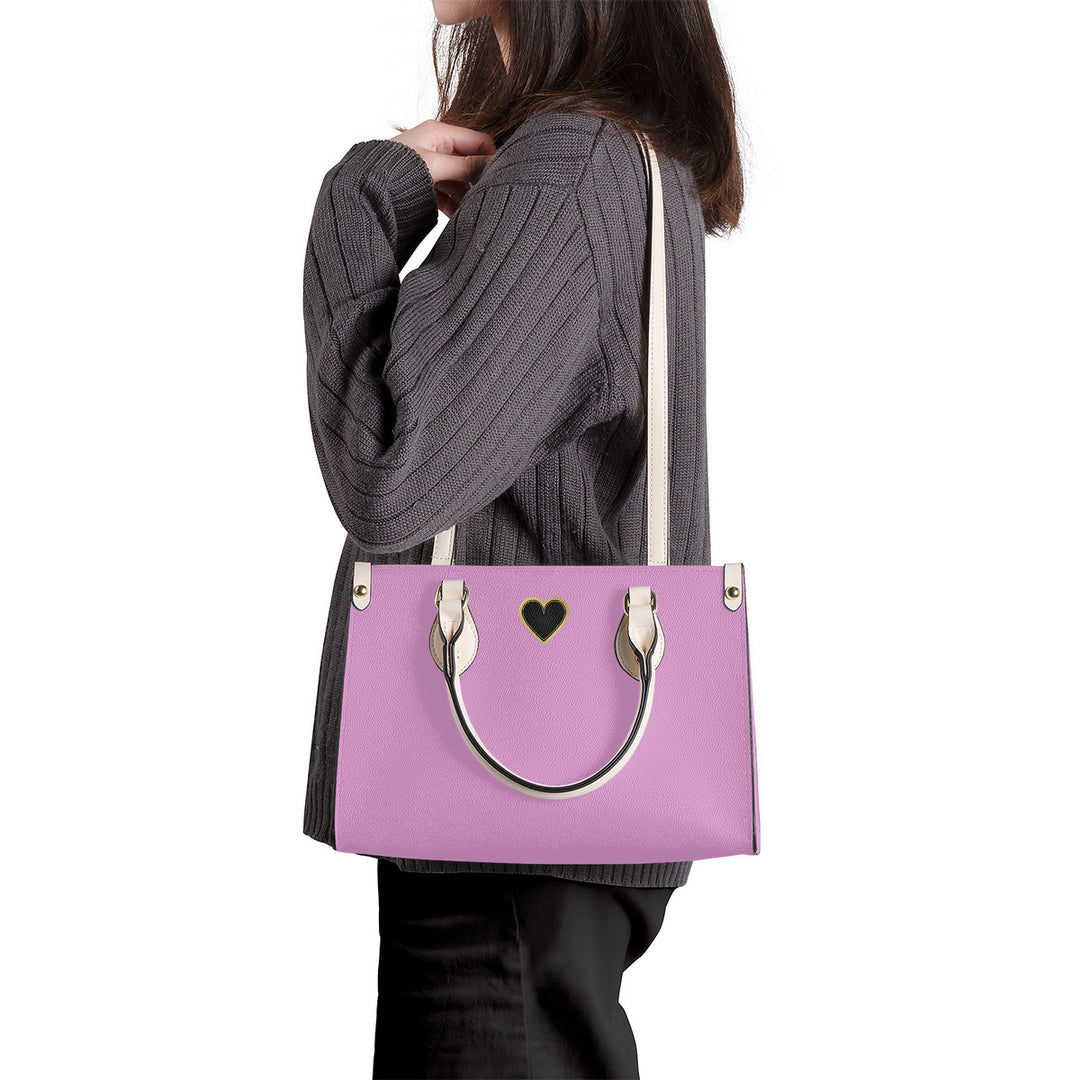 Ti Amo I love you - Exclusive Brand - Light Orchid - Luxury Womens PU Tote Bag - Cream Straps
