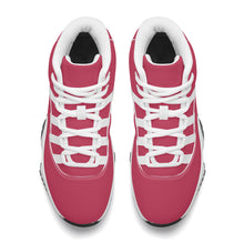 Load image into Gallery viewer, Ti Amo I love you - Exclusive Brand - Viva Magenta - Mens / Womens - Double White Heart - High Top Air Retro Sneakers - White Laces
