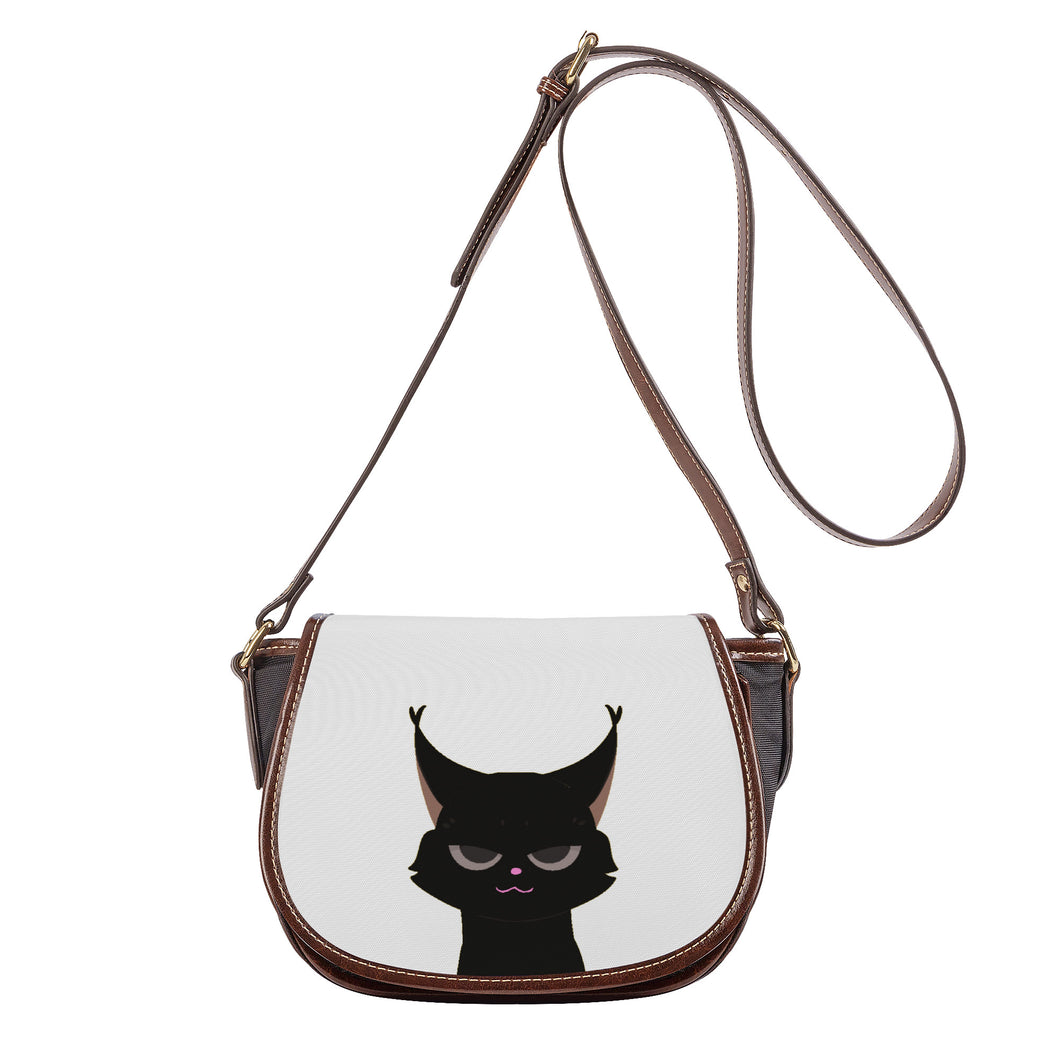 Ti Amo I love you - Exclusive Brand - Concrete - Black Cat - Saddle Bag