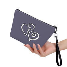 Load image into Gallery viewer, Ti Amo I love you- Exclusive Brand - Dolhpin - Double White Heart - Sling Cosmetic Bag
