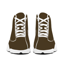 Load image into Gallery viewer, Ti Amo I love you - Exclusive Brand - Cafe Noir - Double Heart Logo - Mens / Womens - Unisex  Basketball Shoes - White Laces
