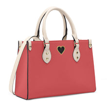 Load image into Gallery viewer, Ti Amo I love you - Exclusive Brand - Rose Vale - Luxury Womens PU Tote Bag - Cream Straps
