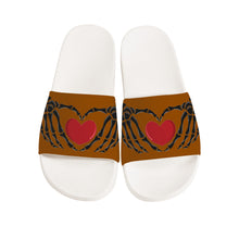 Load image into Gallery viewer, Ti Amo I love you - Exclusive Brand - Brown - Skeleton Hands with Heart -  Slide Sandals - White Soles
