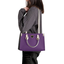 Load image into Gallery viewer, Ti Amo I love you - Exclusive Brand - Purple Jam - Luxury Womens PU Tote Bag - Cream Straps
