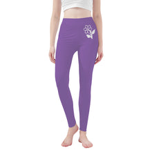 Load image into Gallery viewer, Ti Amo I love you - Exclusive Brand  - Wisteria  -  White Daisy -  Yoga Leggings
