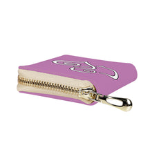 Load image into Gallery viewer, Ti Amo I love you - Exclusive Brand - Viola - Double White Heart - PU Leather - Zipper Card Holder
