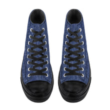 Load image into Gallery viewer, Ti Amo I love you - Exclusive Brand - Light Navy Blue Denim - High Top Canvas Shoes - Black  Soles
