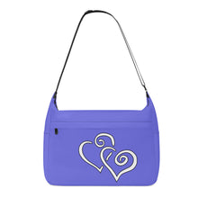 Load image into Gallery viewer, Ti Amo I love you - Exclusive Brand - Medium Purple - Double White Heart - Journey Computer Shoulder Bag
