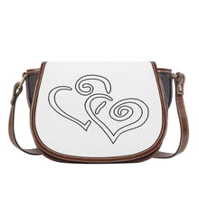 Load image into Gallery viewer, Ti Amo I love you - Exclusive Brand - White - Double White Heart - Saddle Bag
