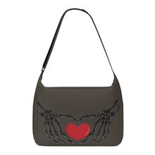 Load image into Gallery viewer, Ti Amo I love you - Exclusive Brand - Dark Taupe - Skeleton Heart Hands  -  Journey Computer Shoulder Bag
