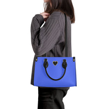 Load image into Gallery viewer, Ti Amo I love you - Exclusive Brand - Neon Blue - Luxury Womens PU Tote Bag - Black Straps
