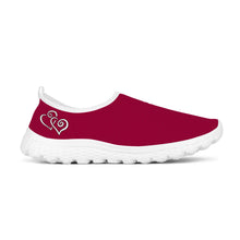 Load image into Gallery viewer, Ti Amo I love you - Exclusive Brand - Lifeline - Double White Heart - Women&#39;s Mesh Running Shoes - White Soles
